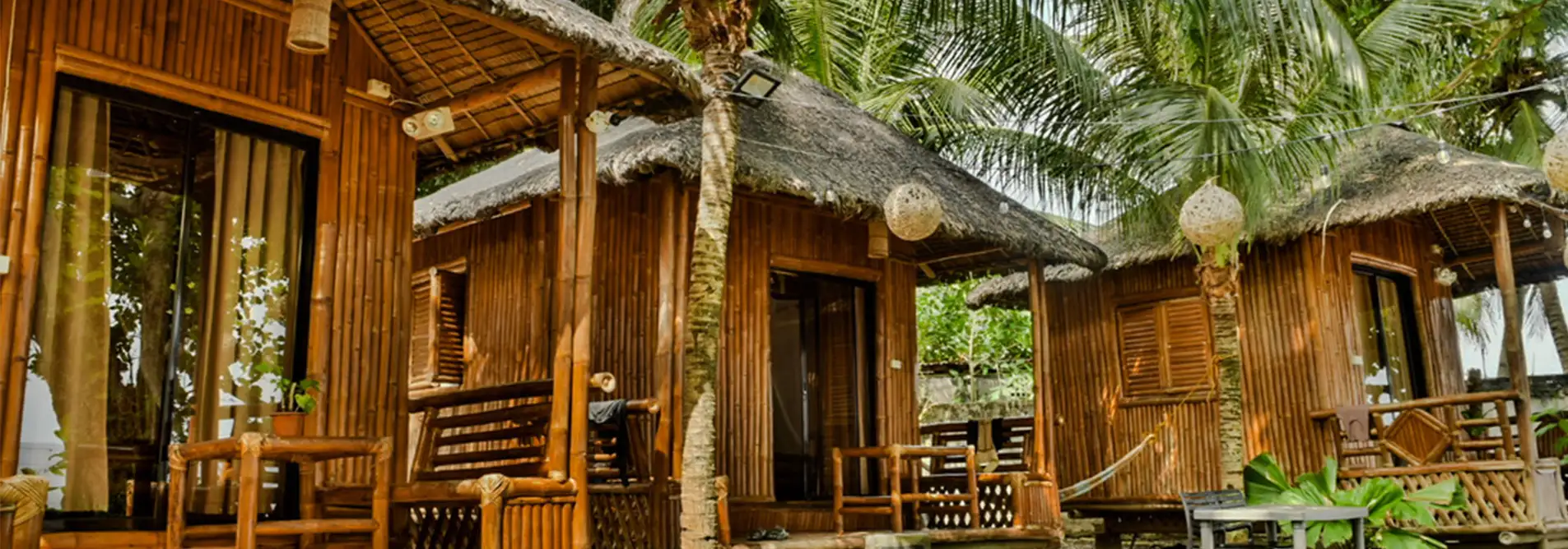 Bamboo rooms by the beach