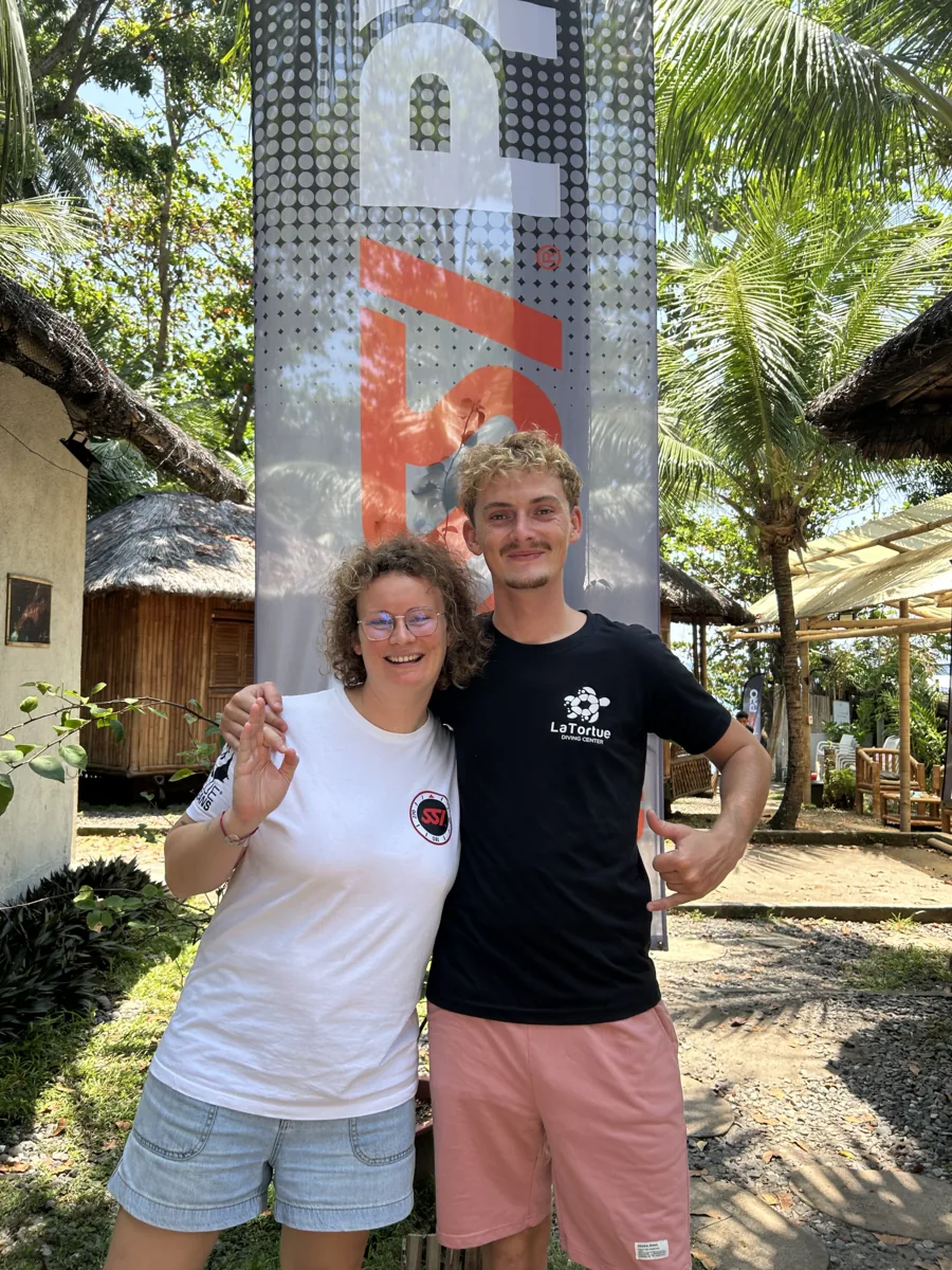Antoine with Camille Detavernier during instructor training at La Tortue