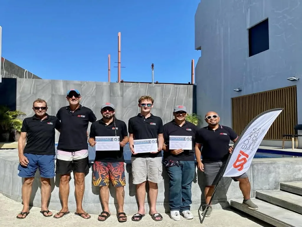 Antoine with the La Tortue team after completing instructor training