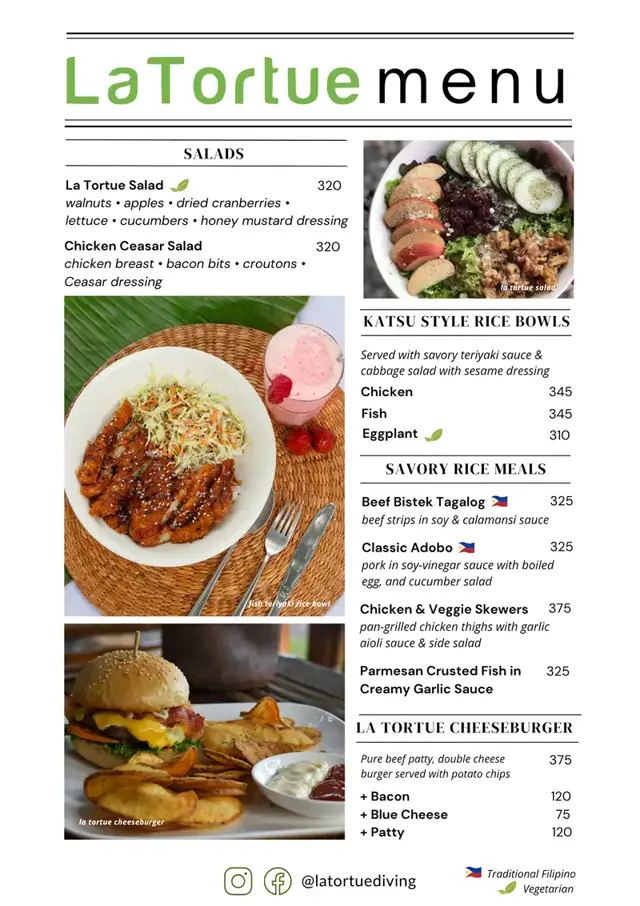 Menu La Tortue page 2