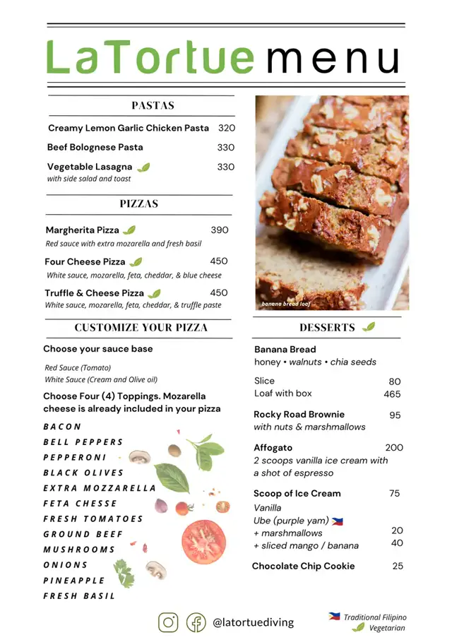 Menu La Tortue page 3