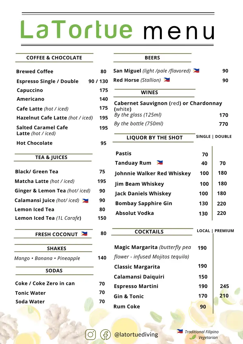Menu La Tortue page 4